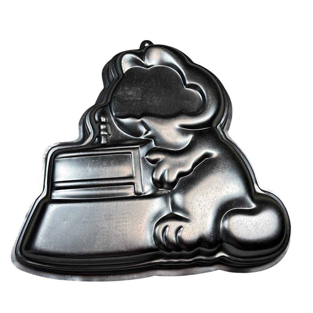 Vintage 1978  Wilton Garfield Birthday‎ Cake Tin Pan Aluminum Mold 1981 Silver